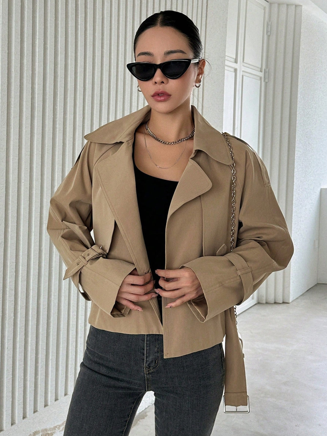 Ropa de Mujer, Ropa de Exterior para Mujer, Gabardinas para Mujer, 21362024, Camel