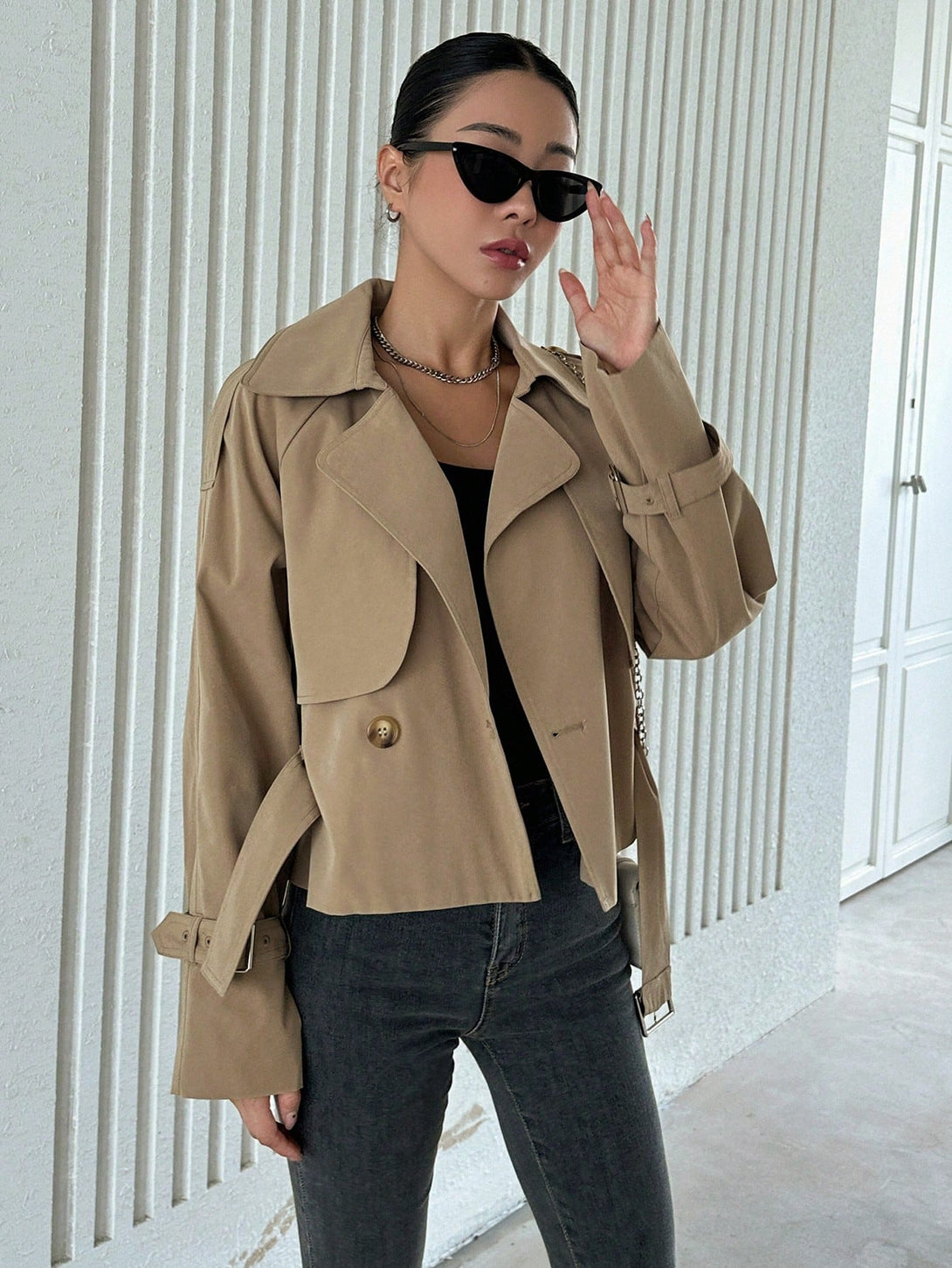Ropa de Mujer, Ropa de Exterior para Mujer, Gabardinas para Mujer, 21362024, Camel