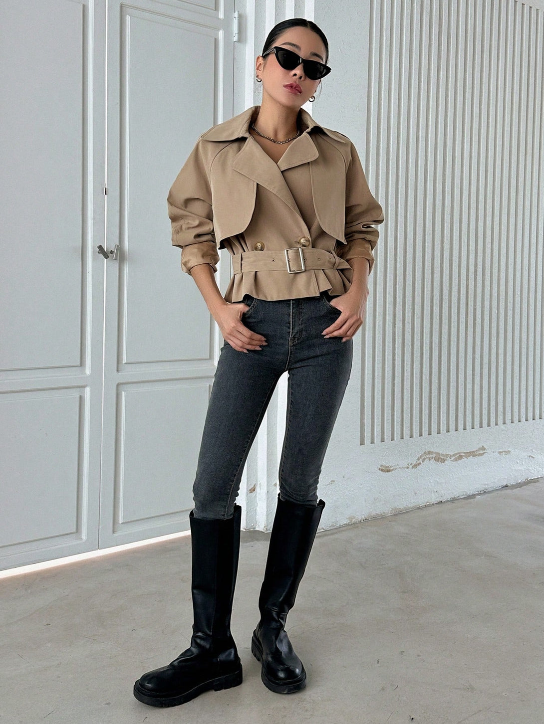 Ropa de Mujer, Ropa de Exterior para Mujer, Gabardinas para Mujer, 21362024, Camel
