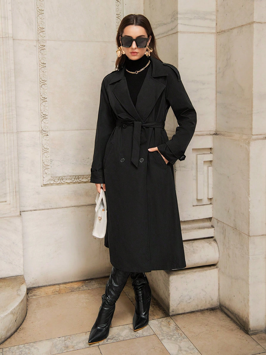 Ropa de Mujer, Ropa de Exterior para Mujer, Gabardinas para Mujer, 21612099, Negro