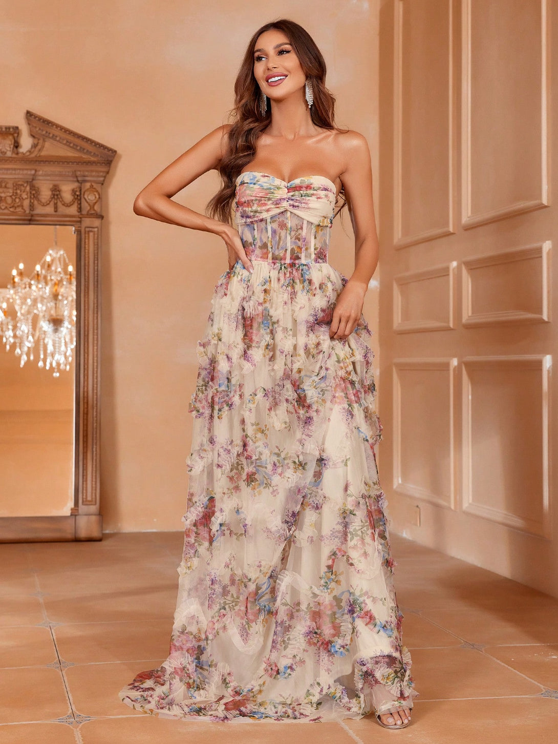 Ropa de Mujer, Bodas & Eventos, Ropa de Fiesta de Mujer, Vestidos formales y de noche para mujer, Colección de trajes de mujer, Albaricoque