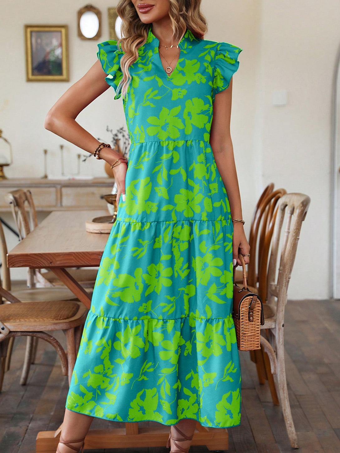 Ropa de Mujer, Ropa de Mujer, Vestidos de mujer, Vestidos midi para mujer, Colección de trajes de mujer, Verde