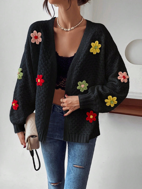 Ropa de Mujer, Tejido de Punto de Mujer, Cárdigans de Mujer, Colección de trajes de mujer, 22106999, Negro