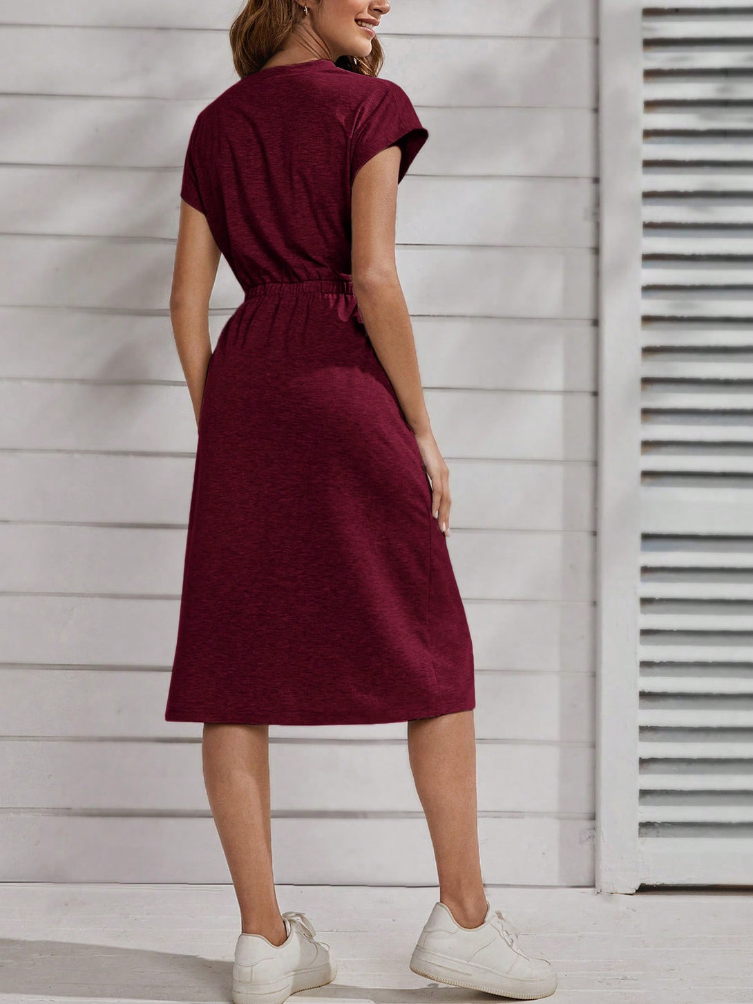 Ropa de Mujer, Ropa de Mujer, Vestidos de mujer, Vestidos midi para mujer, Colección de trajes de mujer, Rosa Roja