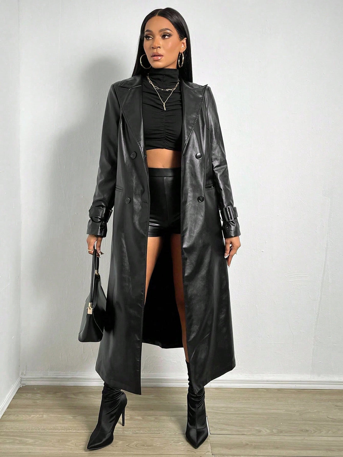 Ropa de Mujer, Ropa de Exterior para Mujer, Gabardinas para Mujer, Colección de trajes de mujer, 22163390, Negro