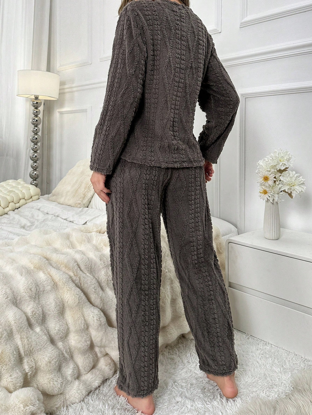 Ropa Interior y Ropa de Dormir, Pijama & Ropa de Descanso de Mujer, Ropa de Dormir para Mujeres, Sets de Pijamas de Mujer, pareja, 22943055, Gris Oscuro