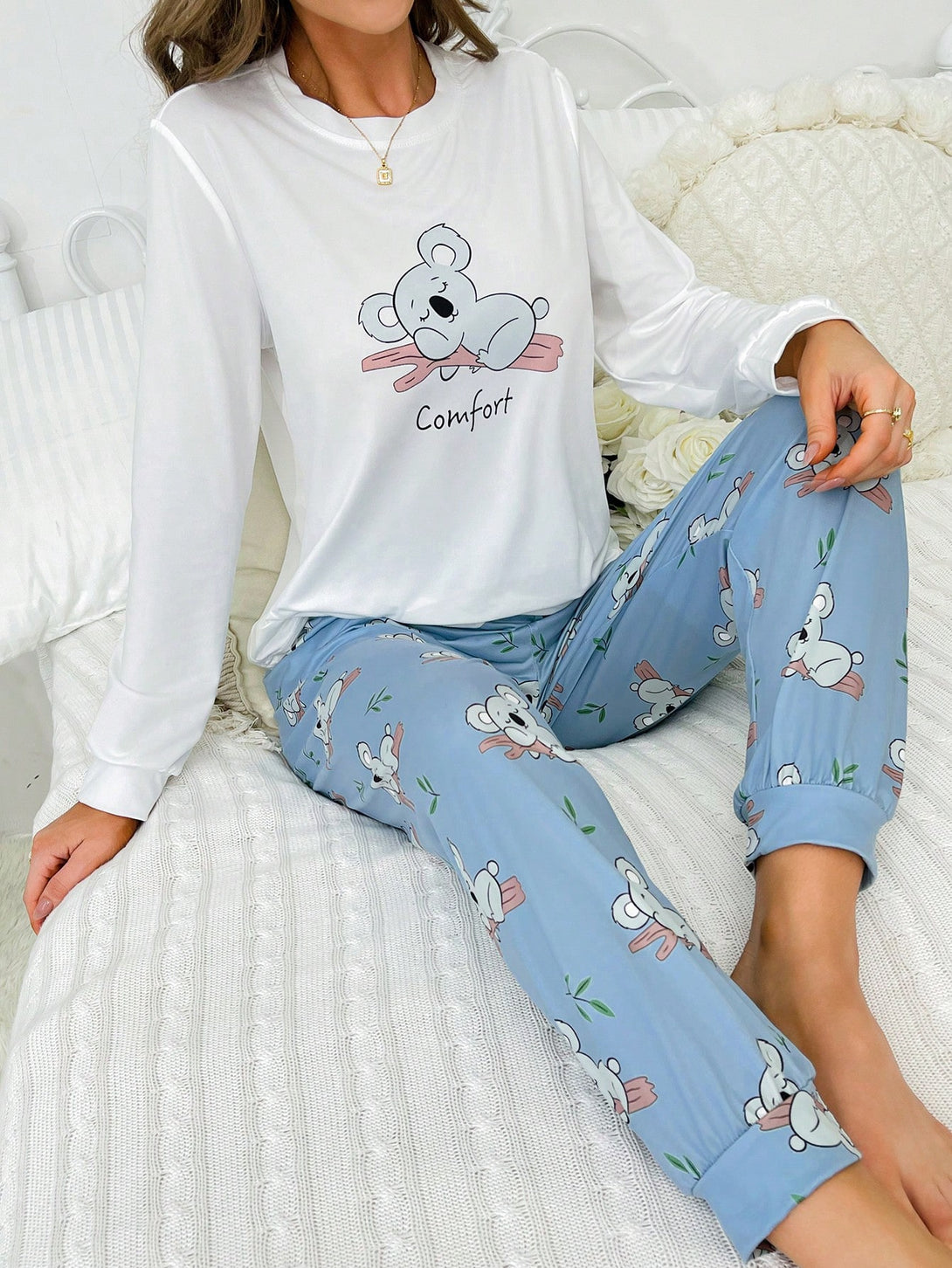 Ropa Interior y Ropa de Dormir, Pijama & Ropa de Descanso de Mujer, Ropa de Dormir para Mujeres, Sets de Pijamas de Mujer, 23026890, Blanco