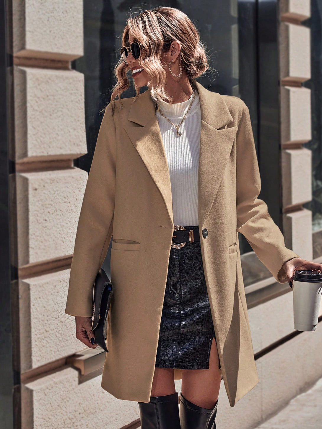 Ropa de Mujer, Ropa de Exterior para Mujer, Abrigos de Mujer, 23083832, Caqui
