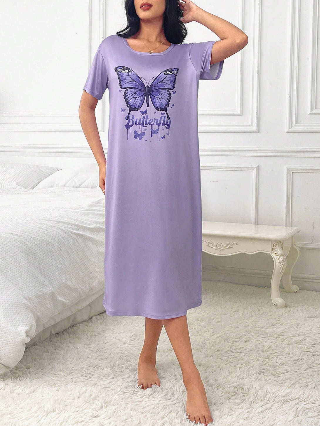 Ropa Interior y Ropa de Dormir, Pijama & Ropa de Descanso de Mujer, Ropa de Dormir para Mujeres, Mujeres camisones y vestido de dormir, Morado