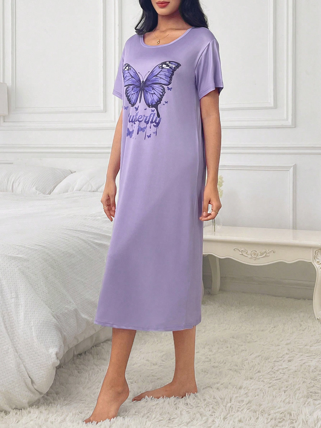 Ropa Interior y Ropa de Dormir, Pijama & Ropa de Descanso de Mujer, Ropa de Dormir para Mujeres, Mujeres camisones y vestido de dormir, Morado