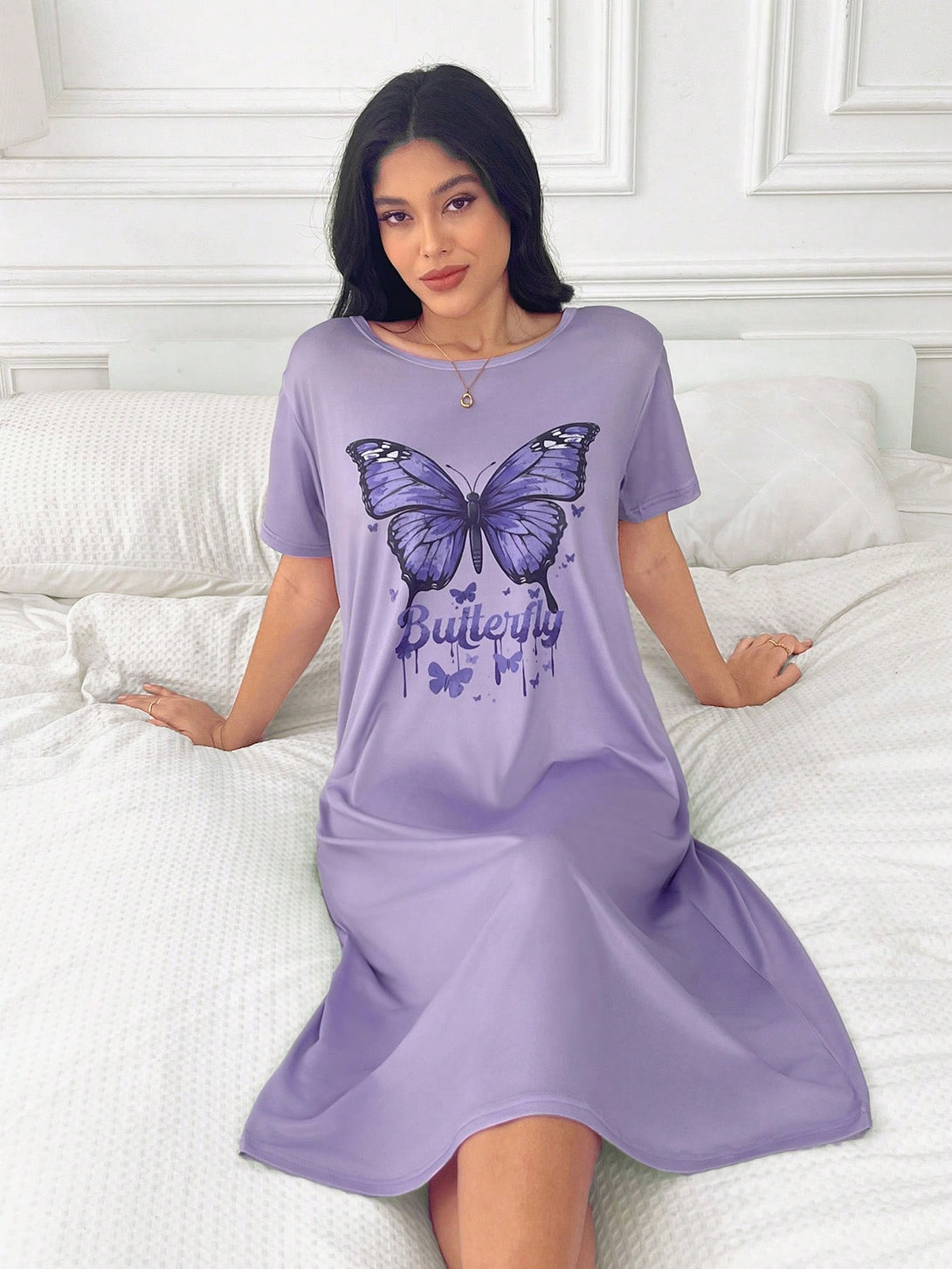 Ropa Interior y Ropa de Dormir, Pijama & Ropa de Descanso de Mujer, Ropa de Dormir para Mujeres, Mujeres camisones y vestido de dormir, Morado