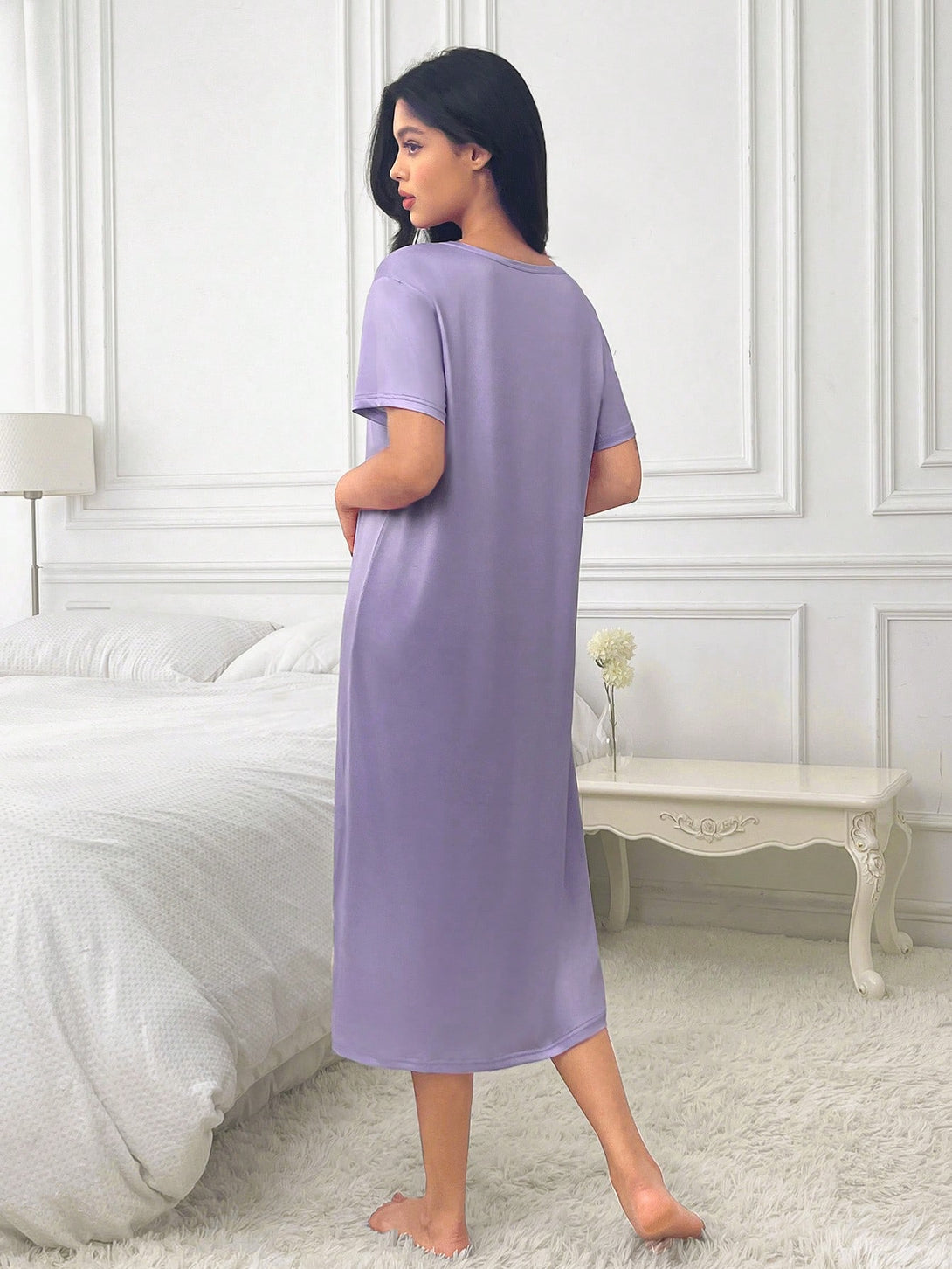 Ropa Interior y Ropa de Dormir, Pijama & Ropa de Descanso de Mujer, Ropa de Dormir para Mujeres, Mujeres camisones y vestido de dormir, Morado