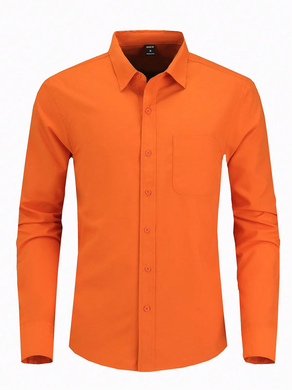 Hombres, Ropa de hombre, Tops para Hombre, Camisas  para hombre, 23420367, Naranja