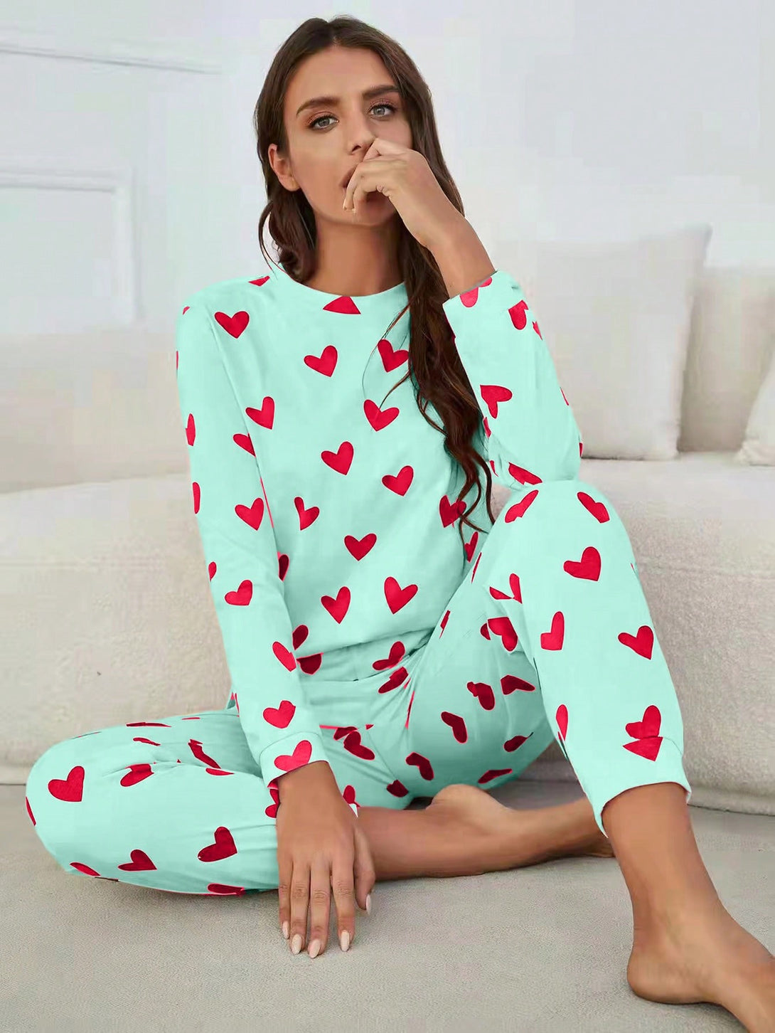 Ropa Interior y Ropa de Dormir, Pijama & Ropa de Descanso de Mujer, Ropa de Dormir para Mujeres, Sets de Pijamas de Mujer, 23218108, Azul menta