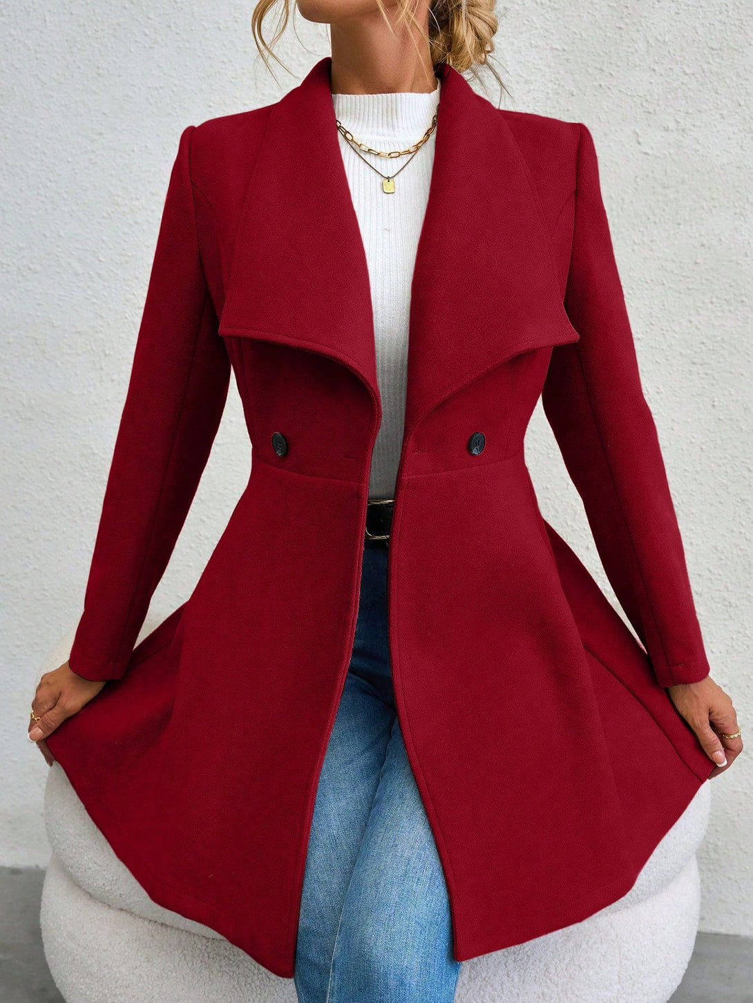 Ropa de Mujer, Ropa de Exterior para Mujer, Abrigos de Mujer, 23450814, Burdeos