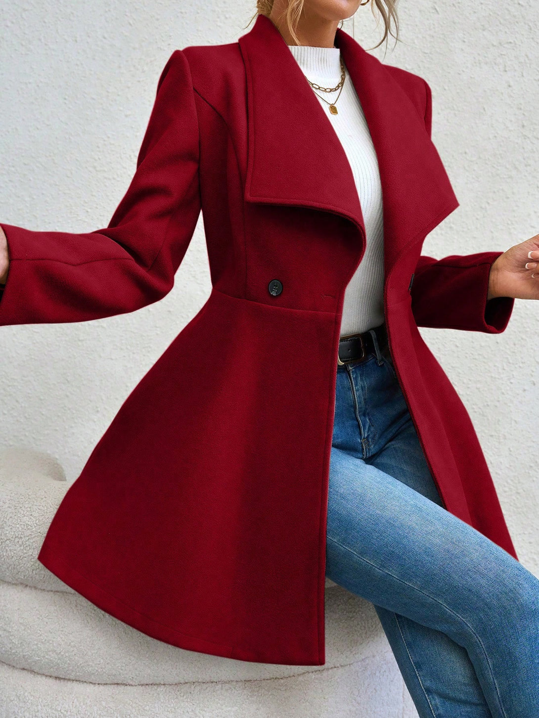 Ropa de Mujer, Ropa de Exterior para Mujer, Abrigos de Mujer, 23450814, Burdeos