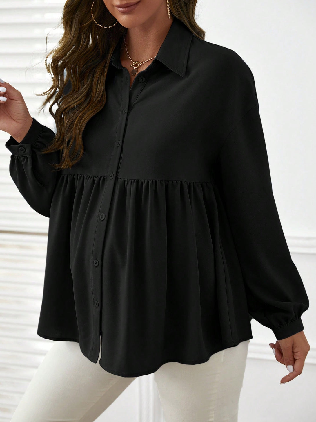 Ropa de Mujer, Ropa Premamá, Tops Premamá, Camisas premamá, Negro