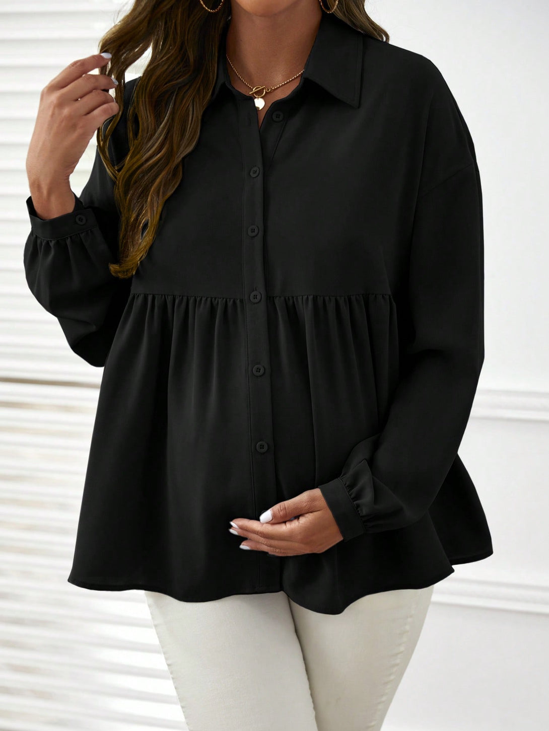 Ropa de Mujer, Ropa Premamá, Tops Premamá, Camisas premamá, Negro