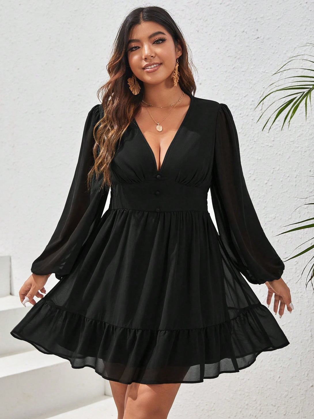 Ropa de Mujer, Ropa de Mujer Plus, Vestidos Tallas Grandes, Negro