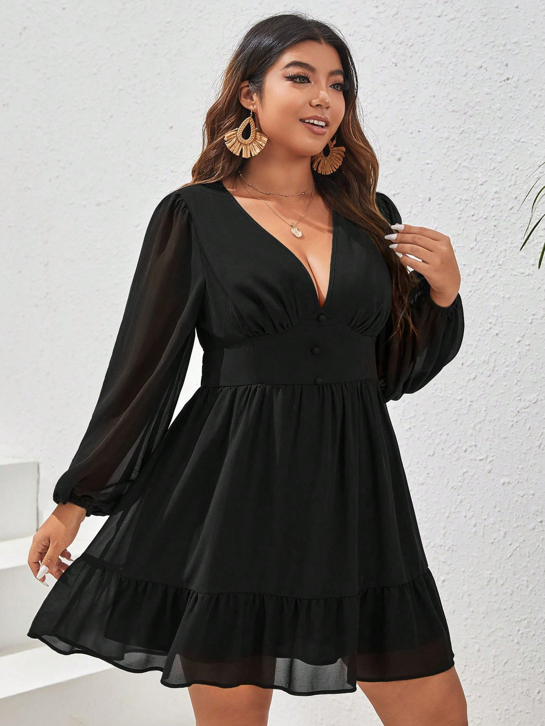 Ropa de Mujer, Ropa de Mujer Plus, Vestidos Tallas Grandes, Negro