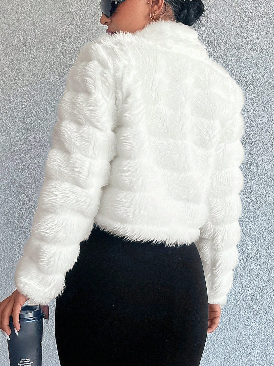 Ropa de Mujer, Ropa de Exterior para Mujer, Abrigos de Pieles Similares para Mujer, 23608747, Blanco