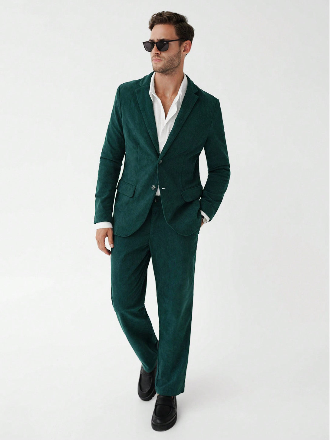 Hombres, Ropa de hombre, Trajes & Piezas separadas para Hombres, Traje de hombre, 20394590, Verde Oscuro