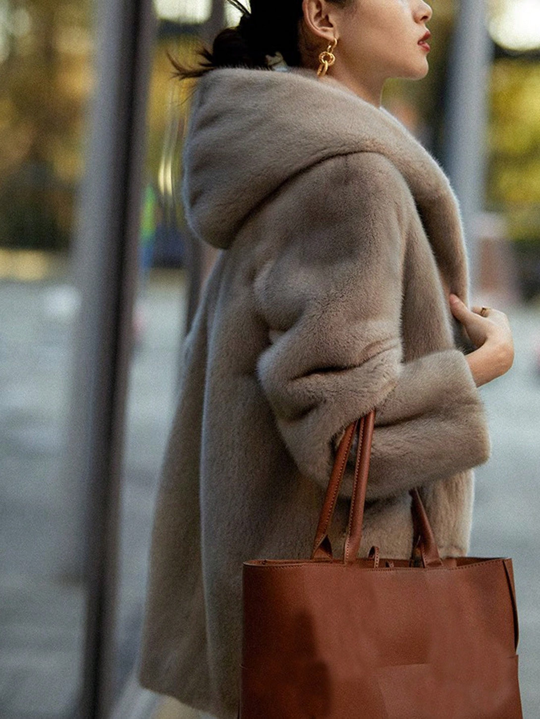 Ropa de Mujer, Ropa de Exterior para Mujer, Abrigos de Pieles Similares para Mujer, Colección de trajes de mujer, 23985980, Gris