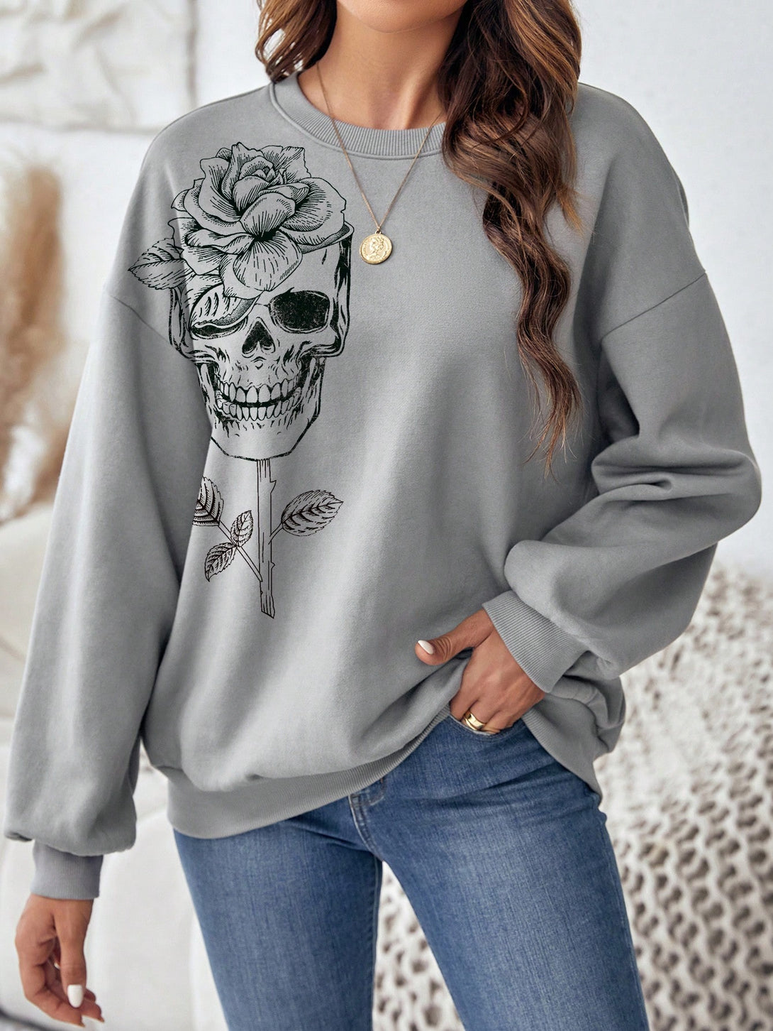 Ropa de Mujer, Ropa de Mujer, Sudaderas de Mujer, Gris Oscuro