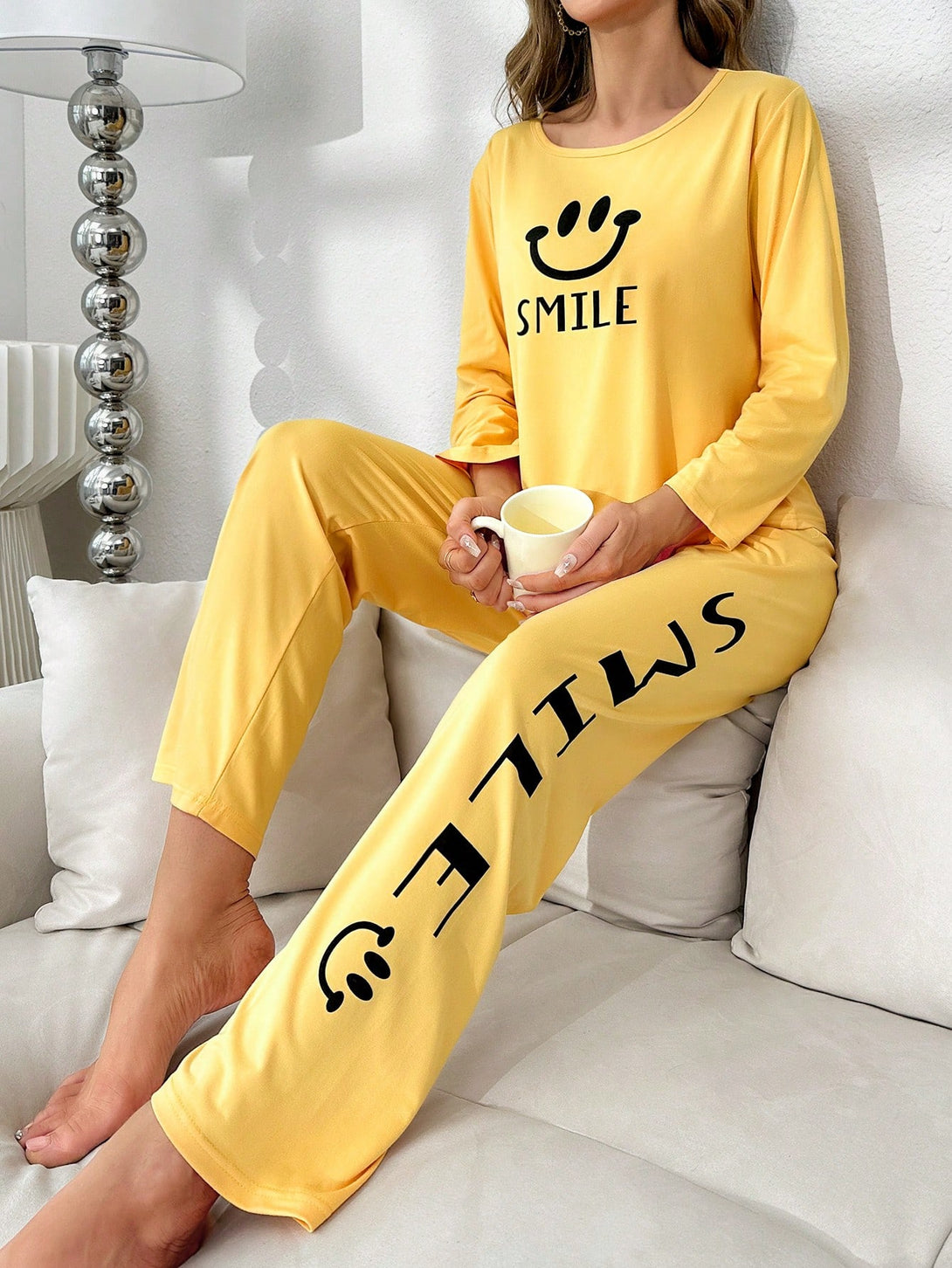 Ropa Interior y Ropa de Dormir, Pijama & Ropa de Descanso de Mujer, Ropa de Dormir para Mujeres, Sets de Pijamas de Mujer, 24488444, Amarillo