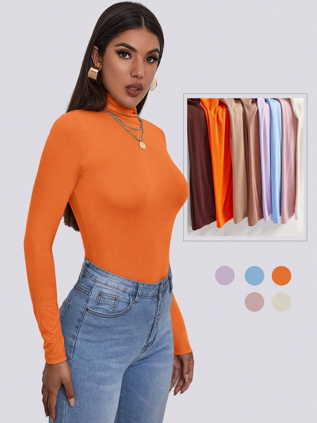 Ropa de Mujer, Ropa de Mujer, Tops & Blusas & Camisetas de Mujer, Camisetas de Mujer, Naranja