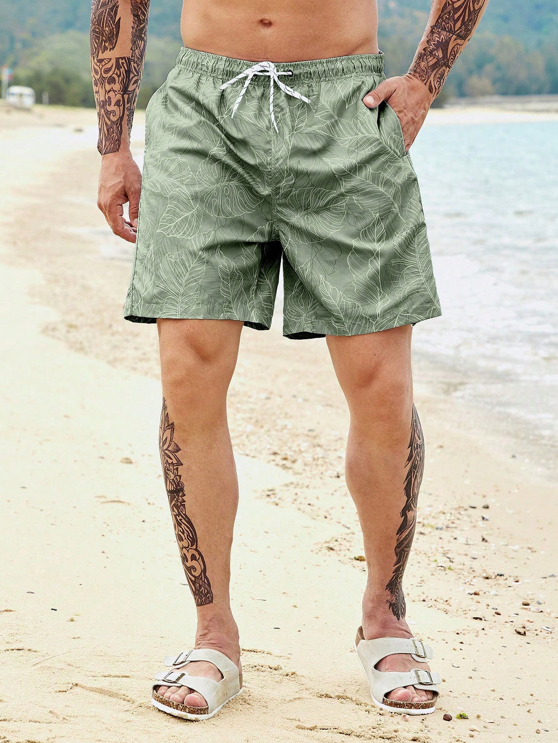 Hombres, Ropa de hombre, Bañador de hombres, Shorts de Playa para Hombre, 5674057, verde menta