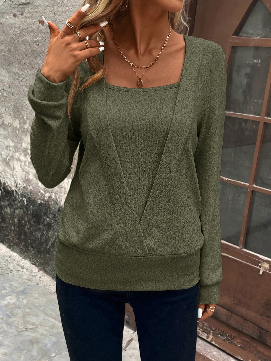 Ropa de Mujer, Ropa de Mujer, Sudaderas de Mujer, Verde militar