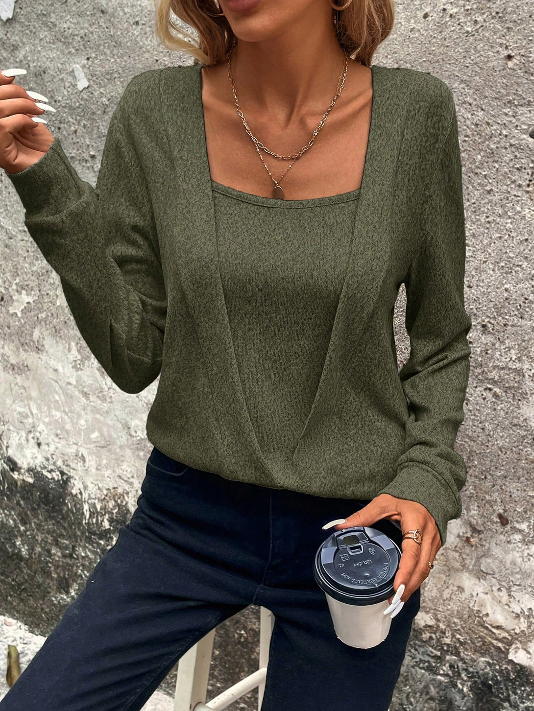 Ropa de Mujer, Ropa de Mujer, Sudaderas de Mujer, Verde militar