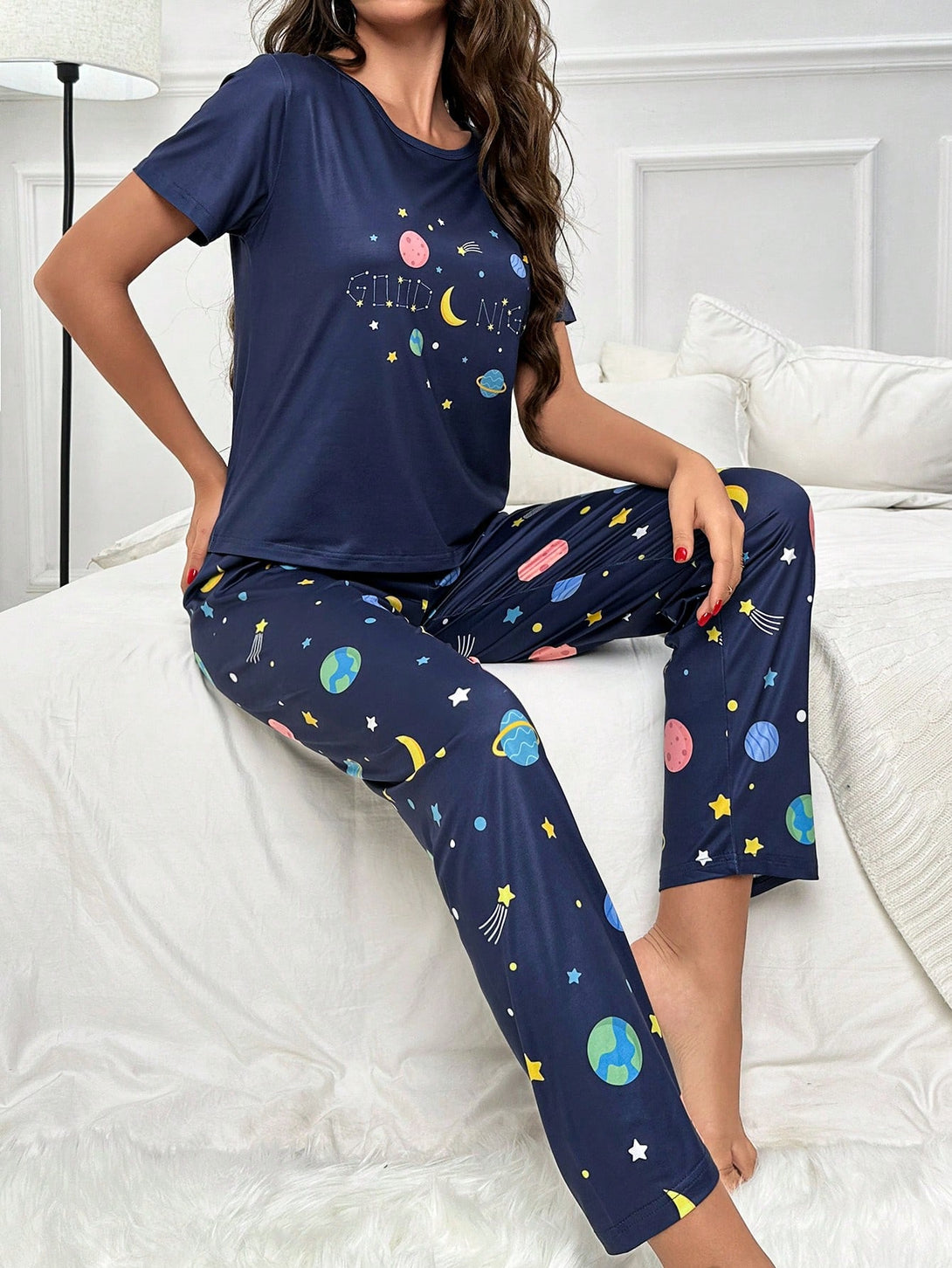 Ropa Interior y Ropa de Dormir, Pijama & Ropa de Descanso de Mujer, Ropa de Dormir para Mujeres, Sets de Pijamas de Mujer, pareja, Azul