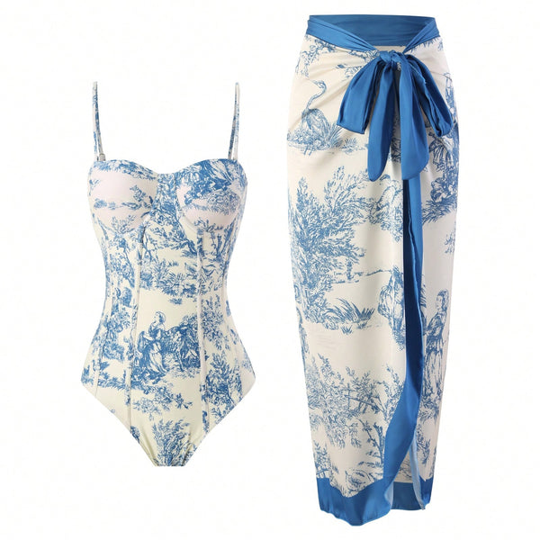 Ropa de Mujer, Ropa de Playa para Mujer, Bañadores de una pieza para Mujer, Colección de trajes de mujer, 26385975, Azul