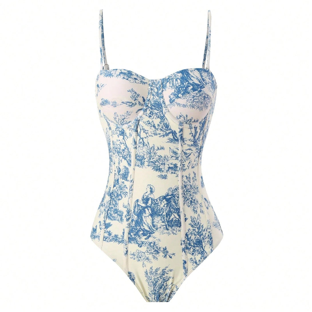 Ropa de Mujer, Ropa de Playa para Mujer, Bañadores de una pieza para Mujer, Colección de trajes de mujer, 26385975, Azul