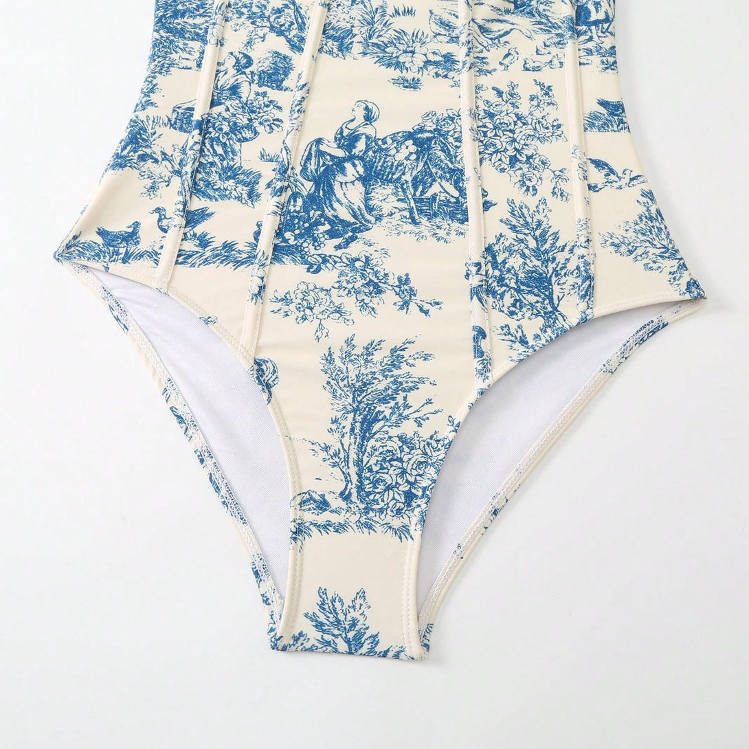 Ropa de Mujer, Ropa de Playa para Mujer, Bañadores de una pieza para Mujer, Colección de trajes de mujer, 26385975, Azul
