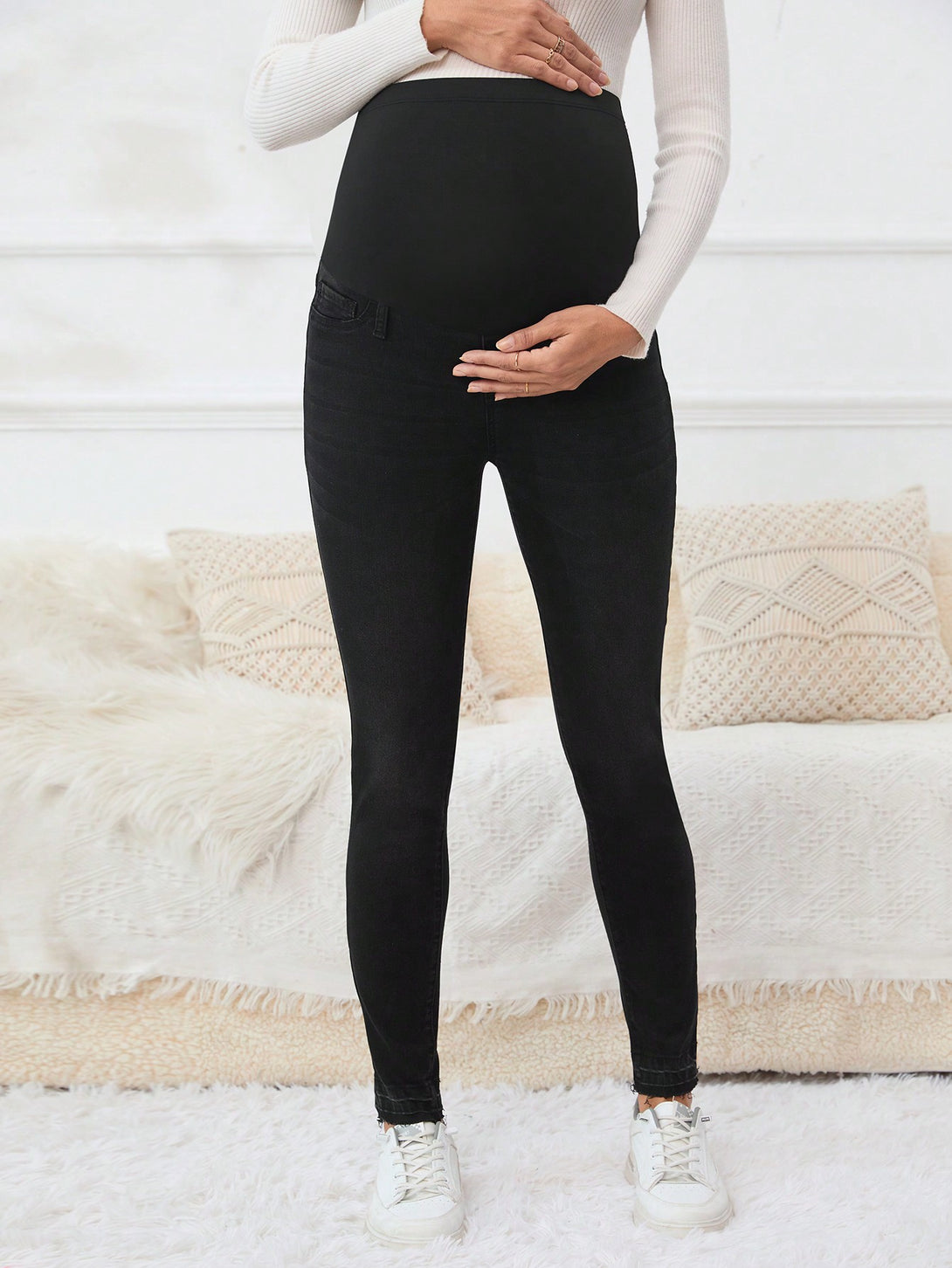 Ropa de Mujer, Ropa Premamá, Mezclilla premamá, Vaqueros Premamá, Negro