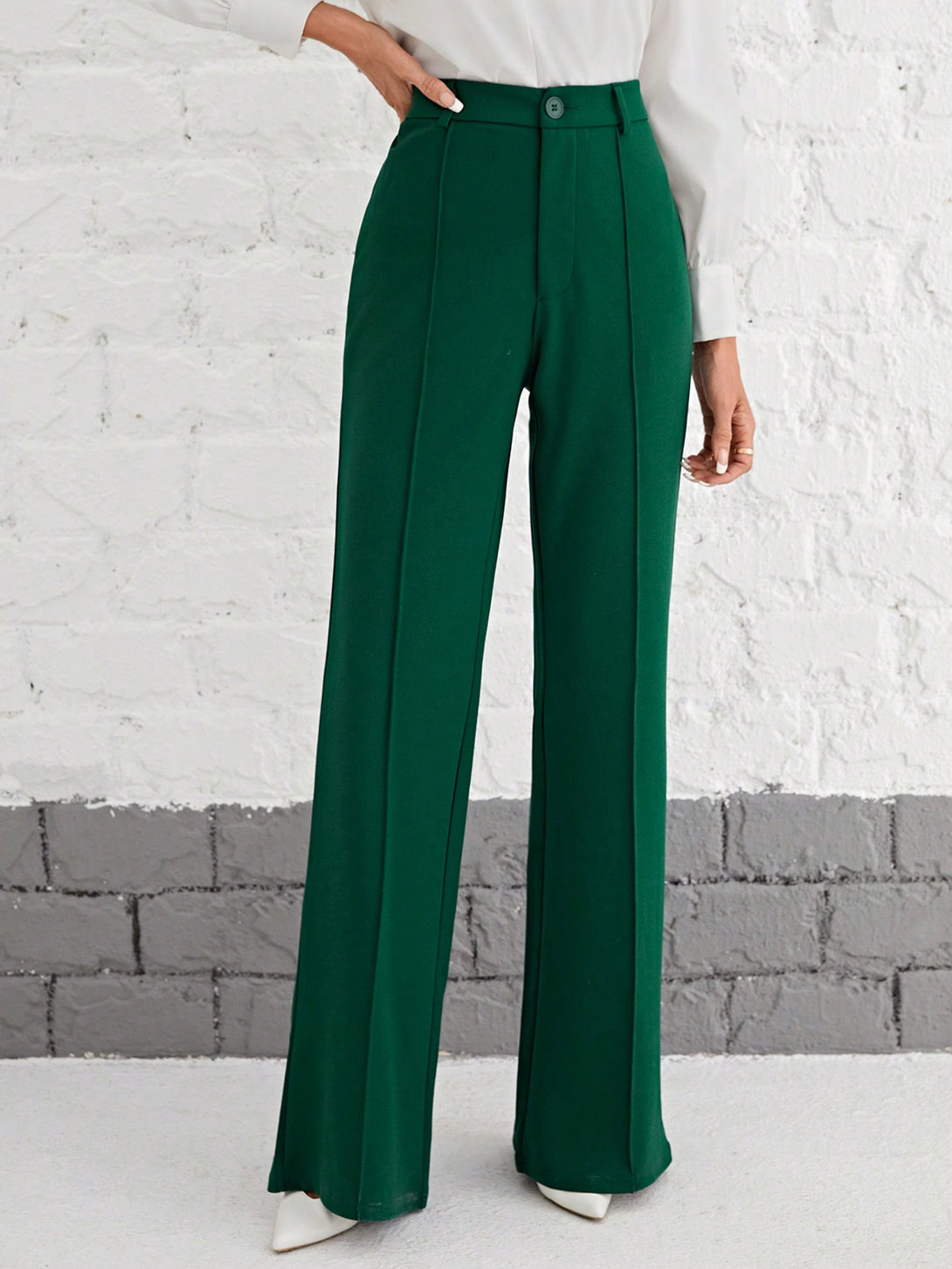 Ropa de Mujer, Ropa de Mujer, Bottoms de Mujer, Pantalones de Mujer, Colección de trajes de mujer, Verde Oscuro