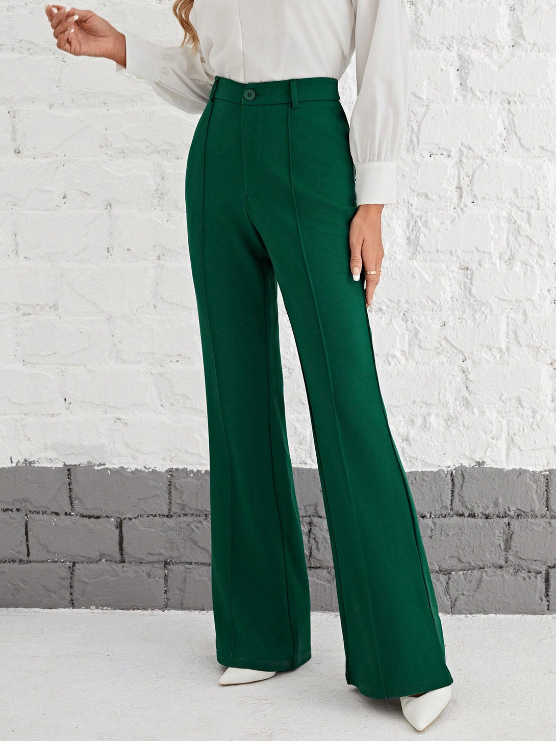 Ropa de Mujer, Ropa de Mujer, Bottoms de Mujer, Pantalones de Mujer, Colección de trajes de mujer, Verde Oscuro