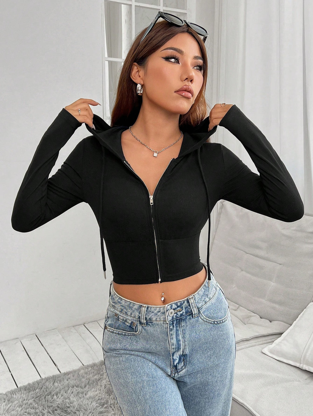 Ropa de Mujer, Ropa de Mujer, Sudaderas de Mujer, Colección de trajes de mujer, Negro