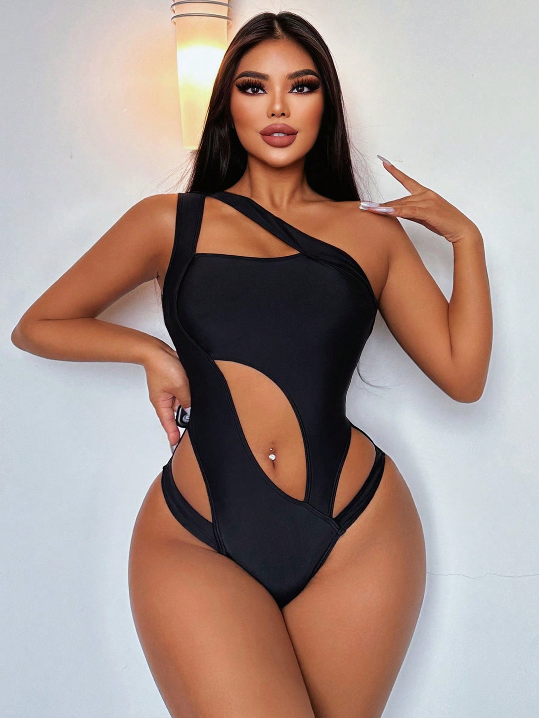 Ropa de Mujer, Ropa de Playa para Mujer, Bañadores de una pieza para Mujer, 25921328, Negro