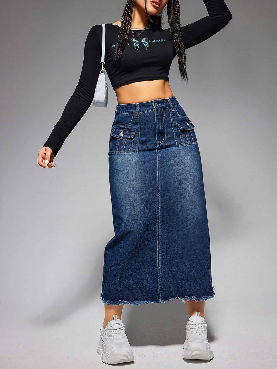 Ropa de Mujer, Mezclilla para mujer, Faldas mezclilla de mujer, 26207136, Azul lavado oscuro