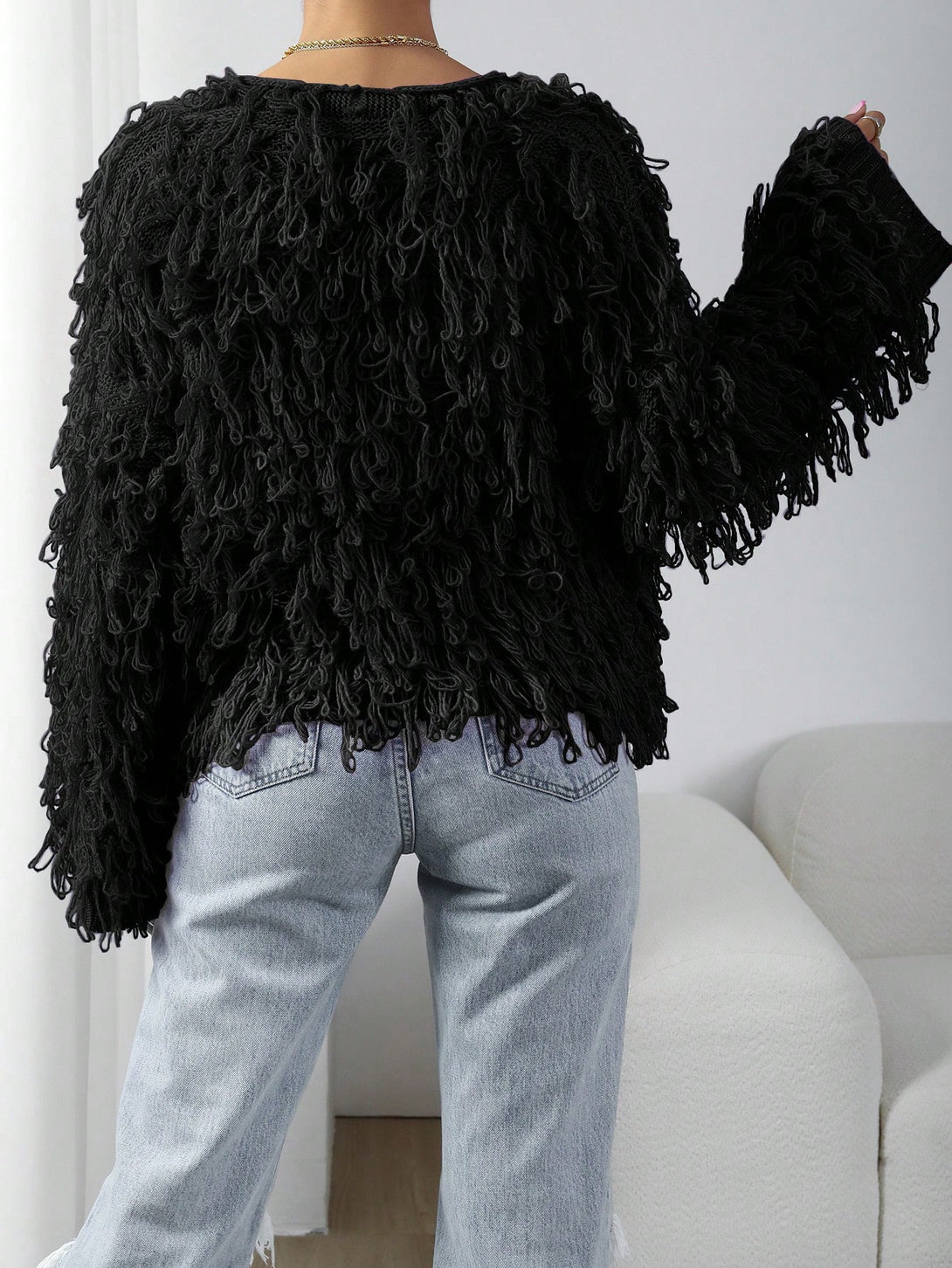 Ropa de Mujer, Tejido de Punto de Mujer, Cárdigans de Mujer, 26263528, Negro