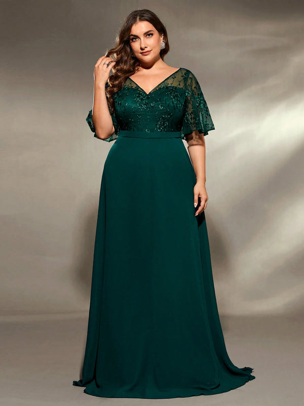 Ropa de Mujer, Bodas & Eventos, Boda Mujer Plus, Vestidos de Dama de Honor en Tallas Grandes, , Verde Oscuro