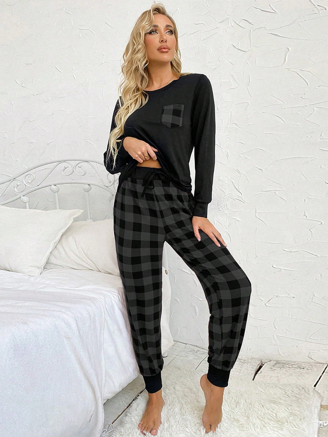 Ropa Interior y Ropa de Dormir, Pijama & Ropa de Descanso de Mujer, Ropa de Dormir para Mujeres, Sets de Pijamas de Mujer, 26690849, Gris Oscuro