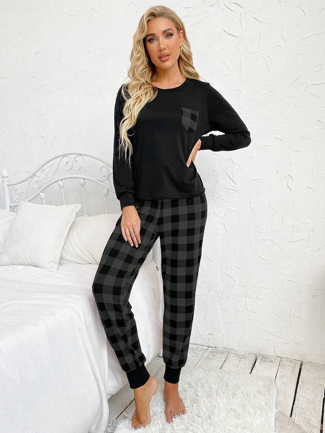 Ropa Interior y Ropa de Dormir, Pijama & Ropa de Descanso de Mujer, Ropa de Dormir para Mujeres, Sets de Pijamas de Mujer, 26690849, Gris Oscuro