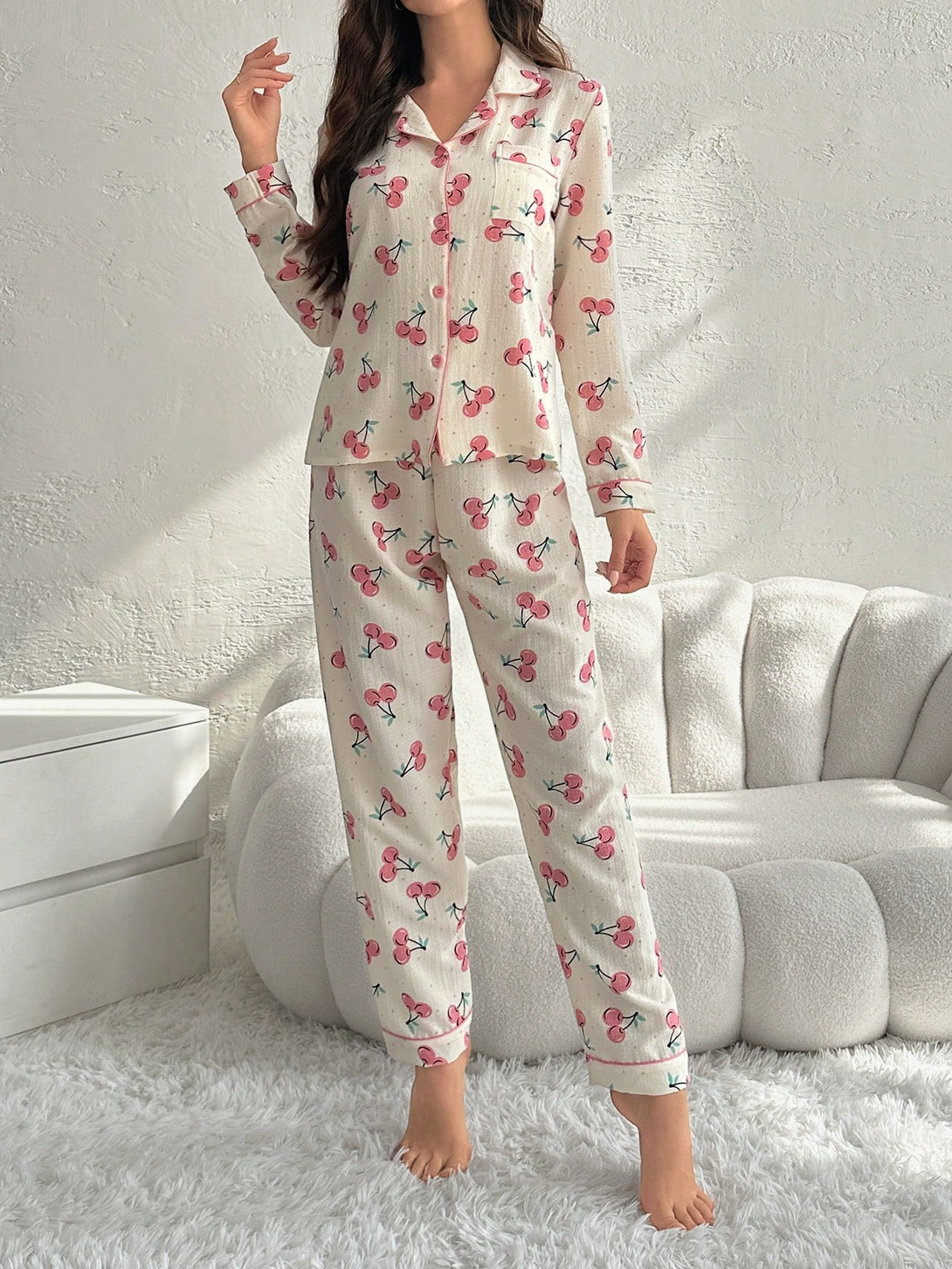 Ropa Interior y Ropa de Dormir, Pijama & Ropa de Descanso de Mujer, Ropa de Dormir para Mujeres, Sets de Pijamas de Mujer, 26755592, Albaricoque