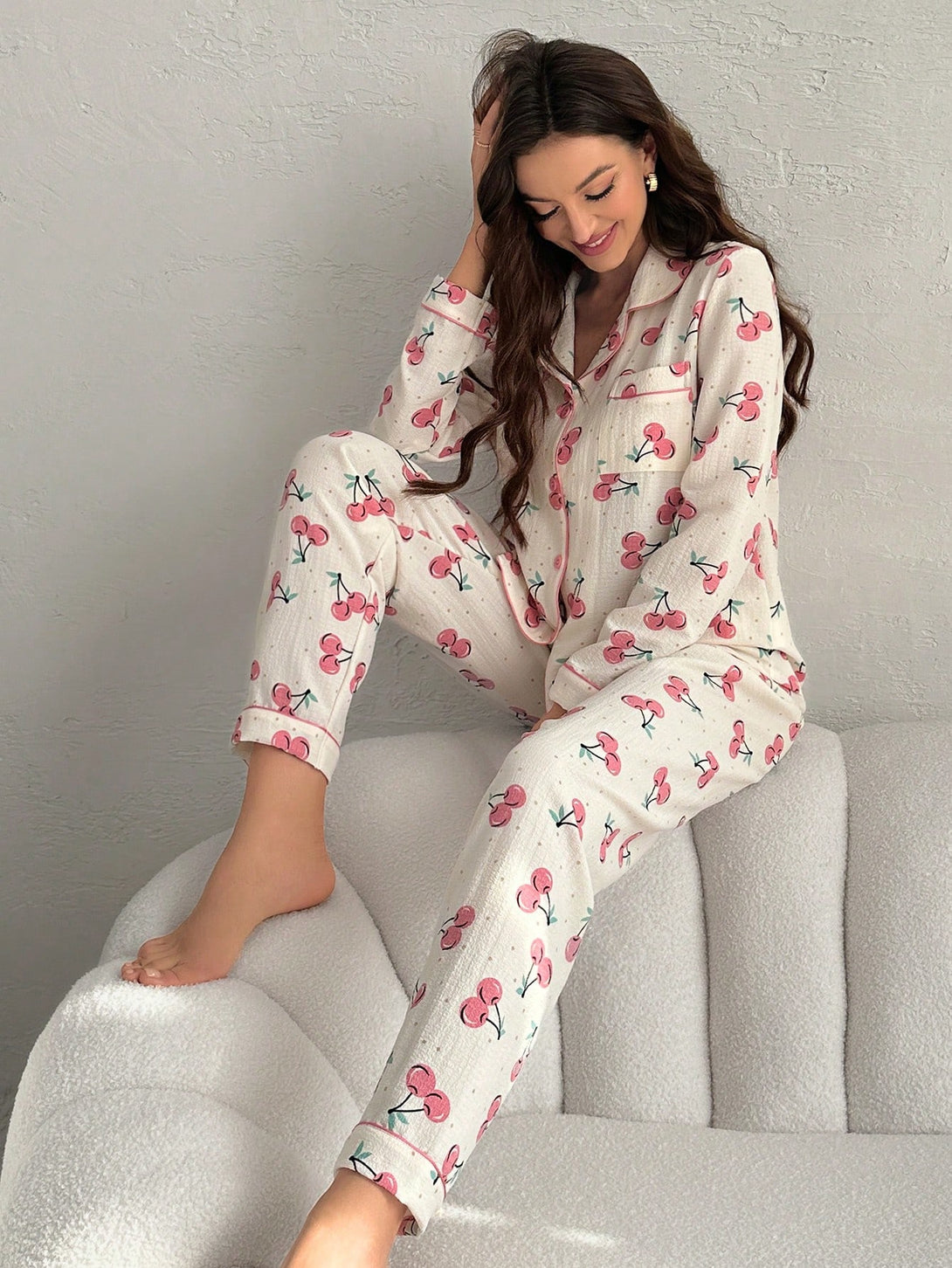 Ropa Interior y Ropa de Dormir, Pijama & Ropa de Descanso de Mujer, Ropa de Dormir para Mujeres, Sets de Pijamas de Mujer, 26755592, Albaricoque