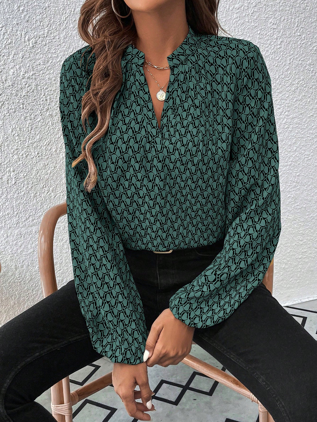 Ropa de Mujer, Ropa de Mujer, Tops & Blusas & Camisetas de Mujer, Blusas de Mujer, Verde Oscuro